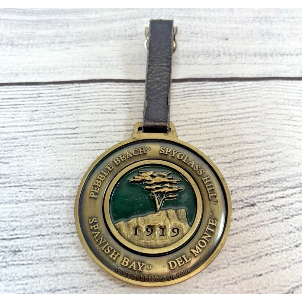 PEBBLE BEACH RESORTS 1919 Metal Bag TAGS (3) Spyglass Hill Spanish (2) Ball Mrkr